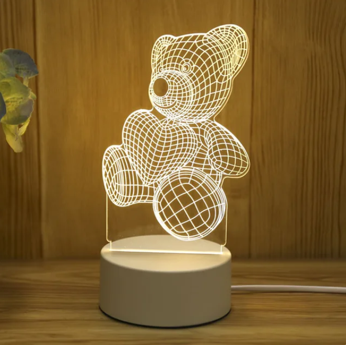 3D LED lampa Love hearts