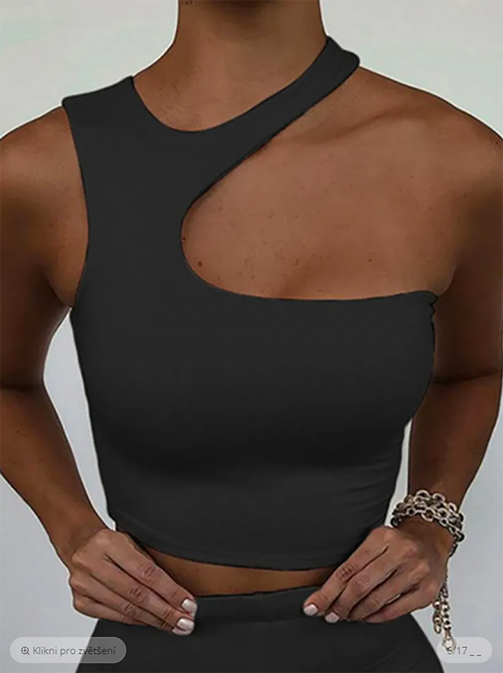 Dámský crop top ČERNÝ vel.36