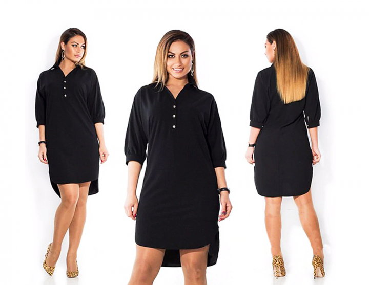 Trendy košilové šaty BIG SIZE ČERNÉ vel.50