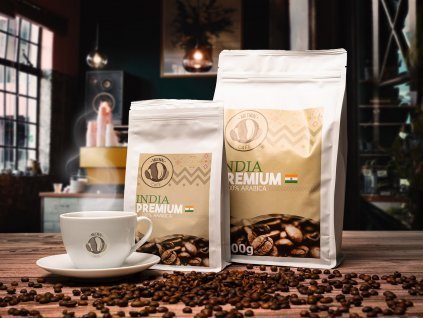 Indie - 100% Arabica čerstvě pražená zrnková káva 1000g