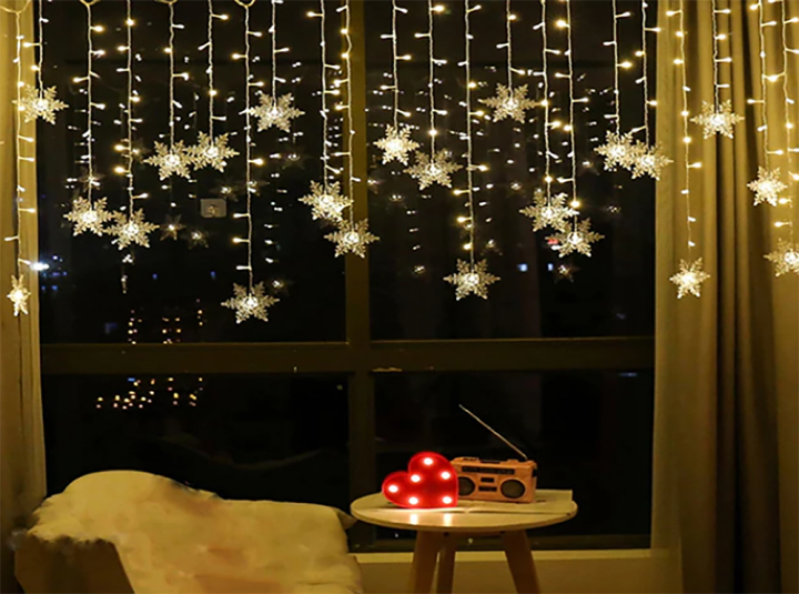 LED světelné vločky TEPLÁ BÍLÁ